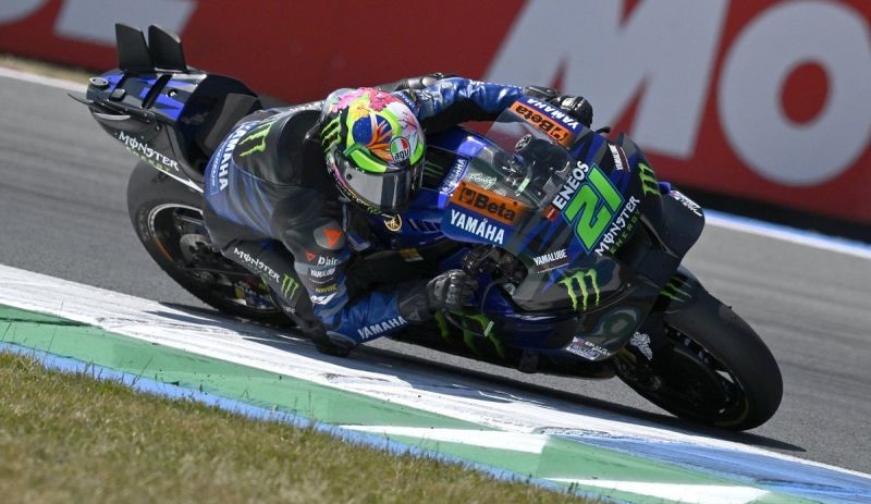 Pembalap Italia Franco Morbidelli bersama tim Monster Energy Yamaha beraksi di MotoGP Belanda pada 25 Juni 2023.(gemapos/ant)